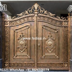 Steel Gate New Design, Home Compound Gate Design Main Gate Lighting In Outdoor
