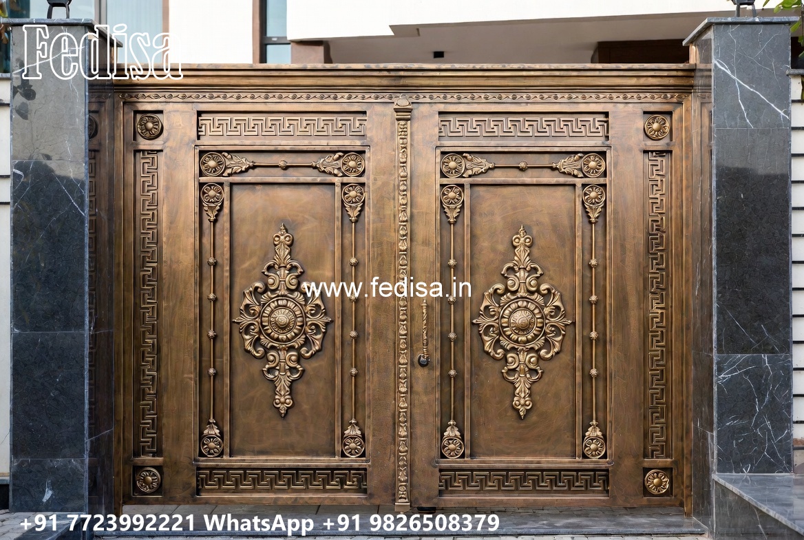 Latest Steel Gate Design, Steel Gate Design New Main Gate Lighting In Outdoor