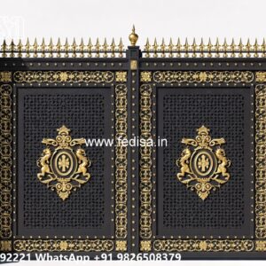 Latest Steel Gate Design, Single Door Iron Gate Price Main Gate Lighting In Outdoor