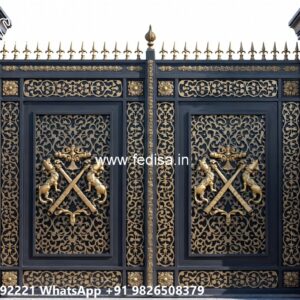 Beautiful Gate Designs, Steel Bar Gate Design Main Gate Lighting In Outdoor