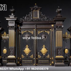 Latest Steel Gate Design, Gate Loha Design Main Gate Lighting In Outdoor