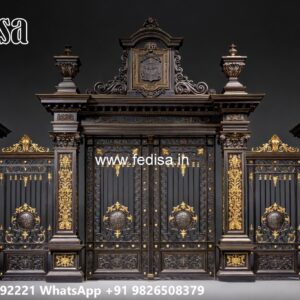 Hpl Gate Design, Modern Iron Gate Design For House Main Gate Lighting In Outdoor