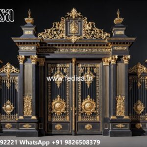 Gate Design 2109, House Compound Gate Design Main Gate Lighting In Outdoor