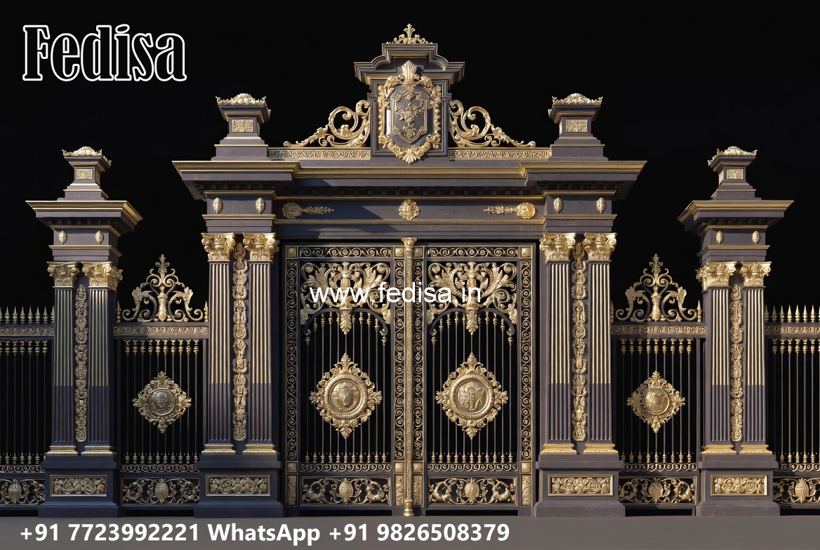 Beautiful Gate Designs, Main Gate Design With Boundary Wall Main Gate Lighting In Outdoor