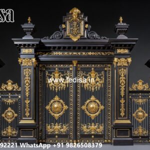 Steel Gate New Design, Gate Fiber Design Main Gate Lighting In Outdoor