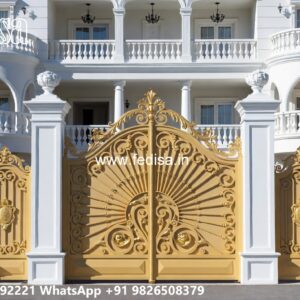 Modern Fence Gate, 3 Door Gate Design Main Gate Lighting In Outdoor