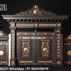 Side Gate Designs, Loha Pipe Gate Design Main Gate Lighting In Outdoor