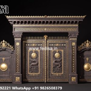 Hpl Gate Design, Iron Gate Ke Design Main Gate Lighting In Outdoor