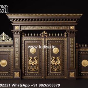 Loha Ka Gate Ka Design, Simple Boundary Wall Design With Gate Main Gate Lighting In Outdoor