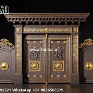 Hpl Gate Design, Single Door Steel Gate Main Gate Lighting In Outdoor