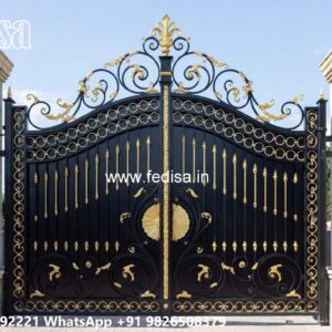 Gate Design Pipe, Double Sliding Gate Design Main Gate Lighting In Outdoor