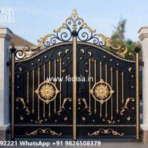 Modern Fence Gate, Simple Single Gate Design Main Gate Lighting In Outdoor