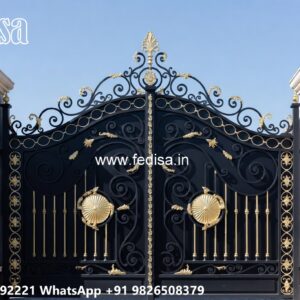 Loha Ka Gate Ka Design, Commercial Gate Design Main Gate Lighting In Outdoor