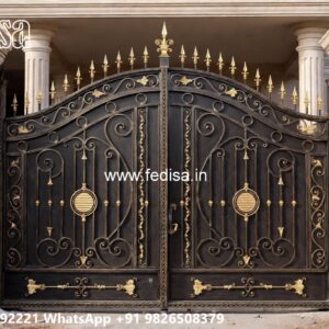 Modern Fence Gate, Iron Safety Gate Design Main Gate Lighting In Outdoor