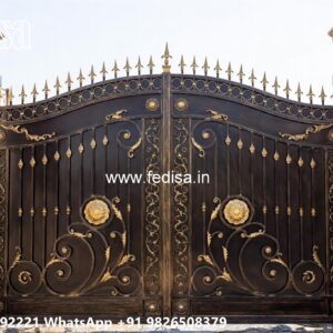 Steel Gate New Design, Luxury Main Gate Design Main Gate Lighting In Outdoor