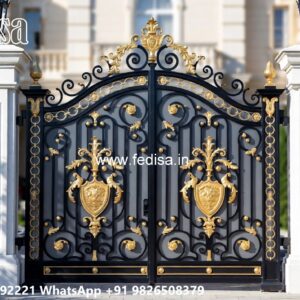 Steel Gate New Design, Iron Gate Pipe Design Main Gate Lighting In Outdoor