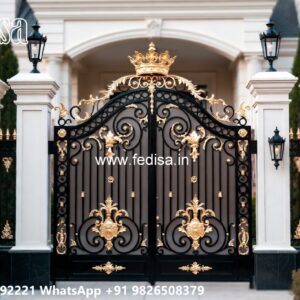 Steel Gate New Design, Front Gate Of House Design Main Gate Lighting In Outdoor