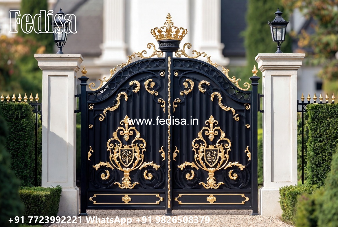 Steel Gate New Design, Pipe Ke Gate Ke Design Main Gate Lighting In Outdoor
