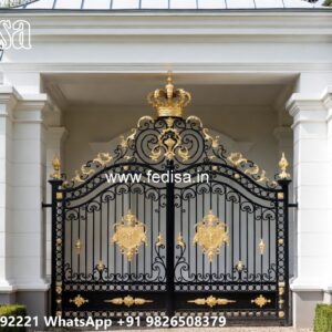 Latest Steel Gate Design, Sliding Boundary Gate Main Gate Lighting In Outdoor