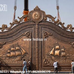 Gate Design 2134, Single Gate Design For House Main Gate Lighting In Outdoor