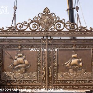 Loha Ka Gate Ka Design, Gol Gate Design Main Gate Lighting In Outdoor