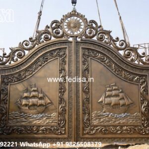 Loha Ka Gate Ka Design, Gate Design New Iron Main Gate Lighting In Outdoor