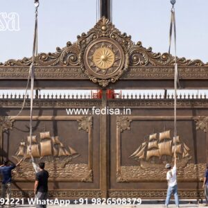 Latest Steel Gate Design, Modern Courtyard Gate Main Gate Lighting In Outdoor