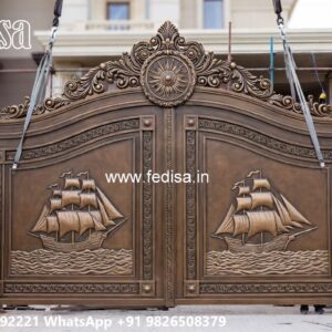 Steel Gate New Design, Rectangular Gate Design Main Gate Lighting In Outdoor