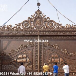 Gate Design 2140, Home Single Gate Design Main Gate Lighting In Outdoor