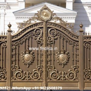 Modern Fence Gate, Design Of Steel Gate Of House Main Gate Lighting In Outdoor