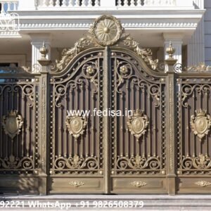 Steel Gate New Design, Folding Front Gate Design Main Gate Lighting In Outdoor