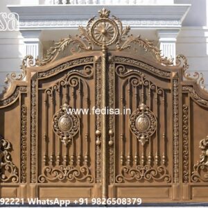 Latest Steel Gate Design, Fancy Metal Gates Main Gate Lighting In Outdoor