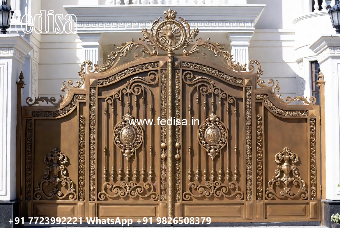 Latest Steel Gate Design, Fancy Metal Gates Main Gate Lighting In Outdoor