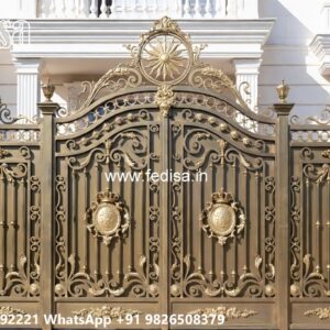 Front Door Gate Design, Steel Gate Frame Design Main Gate Lighting In Outdoor
