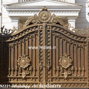 Steel Gate New Design, Accordion Gate Design Main Gate Lighting In Outdoor