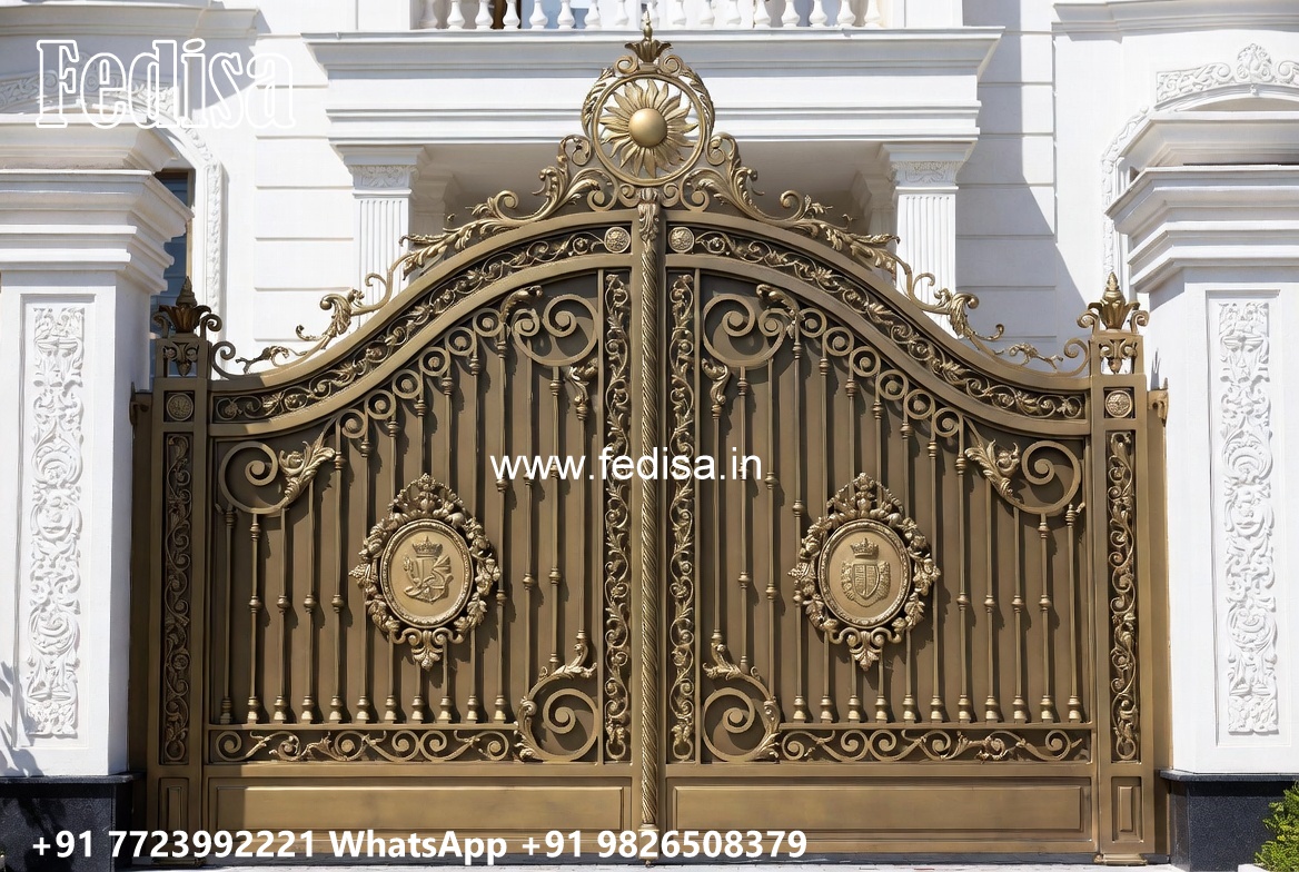 Beautiful Gate Designs, Fundermax Sheet Gate Design Main Gate Lighting In Outdoor