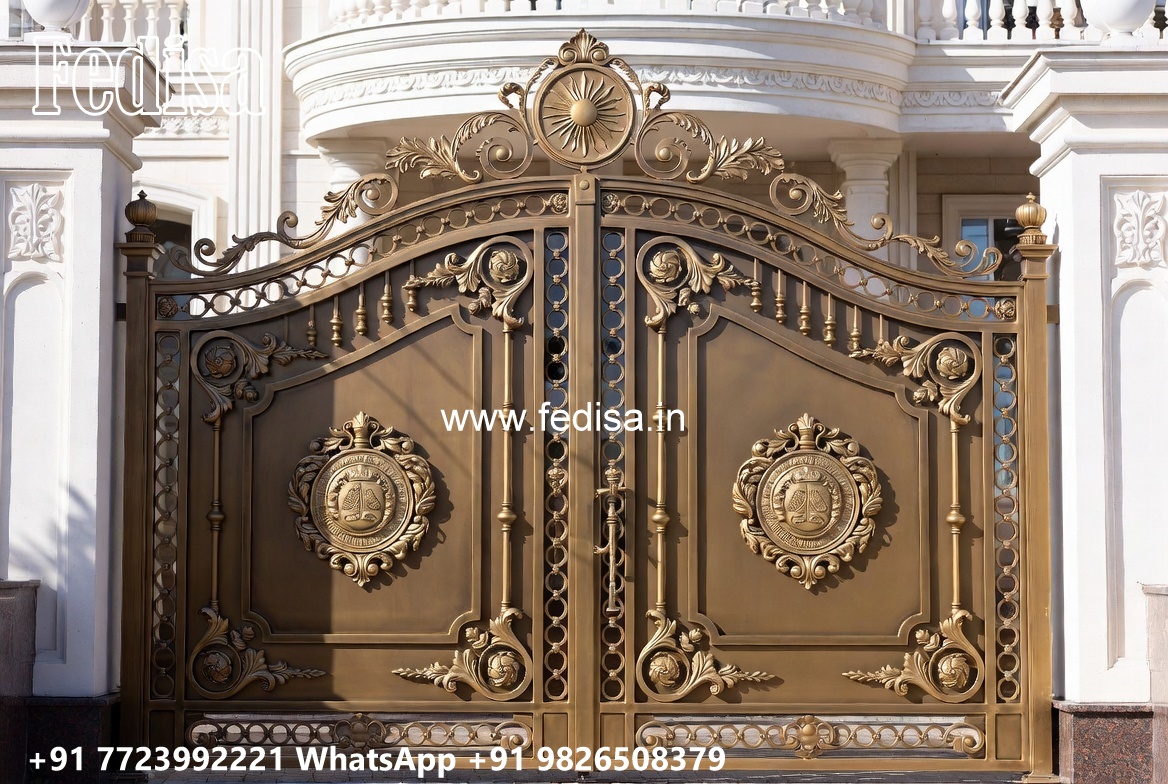 Front Door Gate Design, Home Compound Wall Gate Design Main Gate Lighting In Outdoor