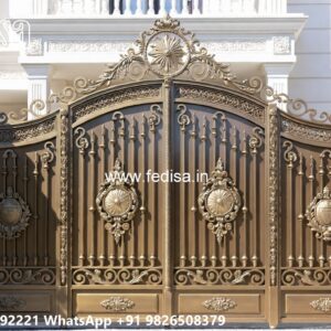Modern Fence Gate, Beautiful Iron Gate Design Main Gate Lighting In Outdoor