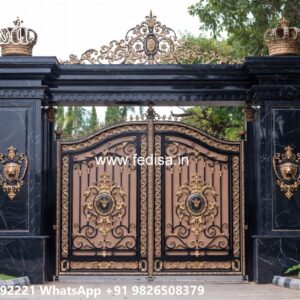 Steel Gate New Design, Contemporary Gates And Fences Main Gate Lighting In Outdoor