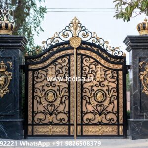 Front Door Gate Design, Steel Gate Design Main Gate Main Gate Lighting In Outdoor