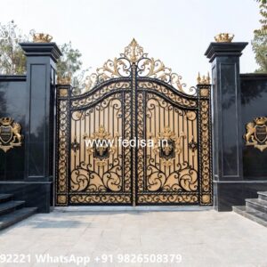 Hpl Gate Design, Front Door Steel Gate Design Main Gate Lighting In Outdoor