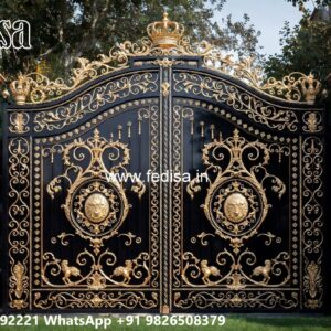 Gate Design Pipe, Main Gate Design With Small Gate Main Gate Lighting In Outdoor