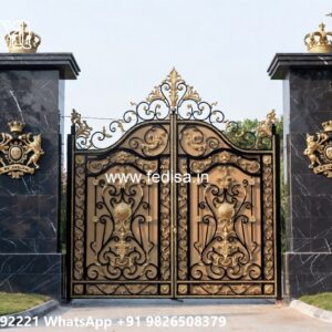 Latest Steel Gate Design, Simple Iron Gates Main Gate Lighting In Outdoor