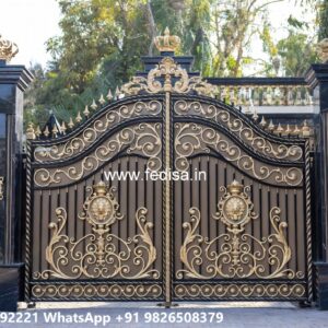 Latest Steel Gate Design, Gate Design Box Bar Main Gate Lighting In Outdoor