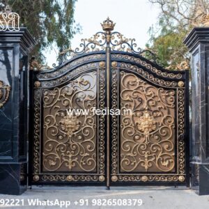 Gate Design Pipe, Front Single Gate Design Main Gate Lighting In Outdoor
