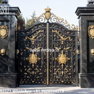 Latest Steel Gate Design, Plate Gate Design Main Gate Lighting In Outdoor