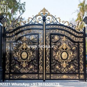 Side Gate Designs, Front Slide Gate Design Main Gate Lighting In Outdoor