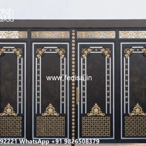 Hpl Gate Design, Maharaja Steel Gate Main Gate Lighting In Outdoor