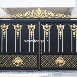 Hpl Gate Design, Front Small Gate Design Main Gate Lighting In Outdoor