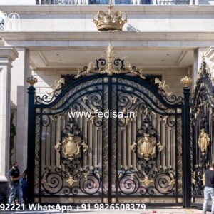 Front Steel Gate Design, Front Gate Design Main Gate Lighting In Outdoor